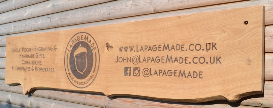 Extra Long Laser Engraved Branded Waney Edged Sign