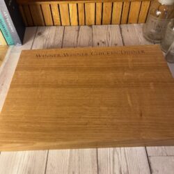 English Oak Square Edge Solid Single Piece Engraved Peronalised Medium Chopping Board Block