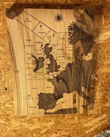 English Chestnut Engraved Wooden Medium Shipping Forecast Picture Wall Art