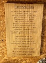 English Chestnut Engraved Wooden Firewood Poem Picture Wall Art