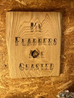 English Chestnut Engraved Wooden Flabbers Gasted Picture Wall Art