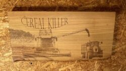 English Chestnut Engraved Wooden Cereal Killer Picture Wall Art
