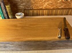Personalised Hardwood Engraved Extra Large Single Piece Waney Edge Solid Oak Chopping Board Block