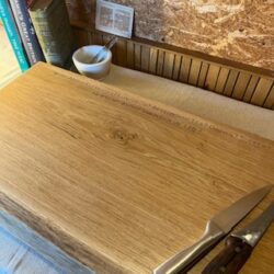 Personalised Hardwood Engraved Extra Large Single Piece Waney Edge Solid Oak Chopping Board Block