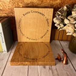 Engraved English Oak Wooden Baked Camembert Personalised Display Chopping Board