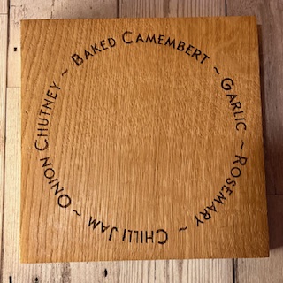 Engraved English Oak Wooden Baked Camembert Personalised Display Chopping Board
