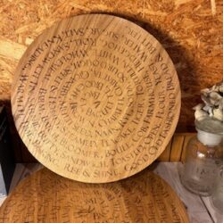 English Oak Circular Engraved Personalised Round Wooden Bread Board