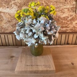 English Oak Waxed Engraved Flower Display Board